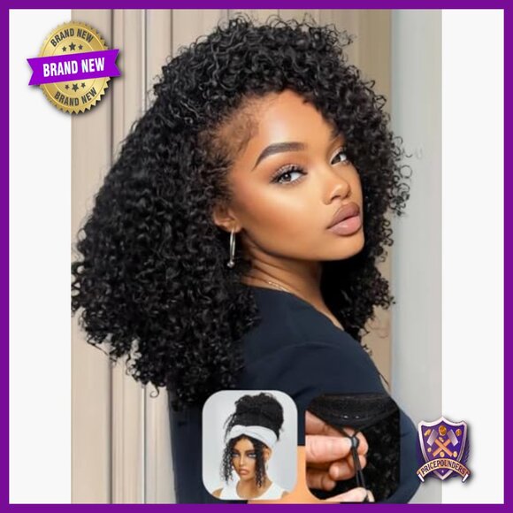 18 Inch Human Hair Half Wig Glueless Beginner Friendly Kinky Curly main image 6
